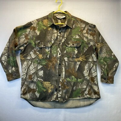 Vtg Walls RealTree Long Sleeve Button Up Camo Hunting Shirt Pockets Sz XL Heavy - Image 1 of 4