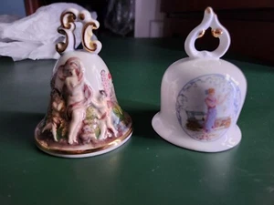 2 Porzellan Glocken 1 Made in Italy wunderschön verarbeitet & bemalt unbedingt ansehen! - Bild 1 von 12