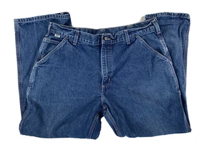 CARHARTT FRB 13 DNM Flame Resistant Original Fit Carpenter Jeans Dungarees 38X30 - Picture 1 of 11