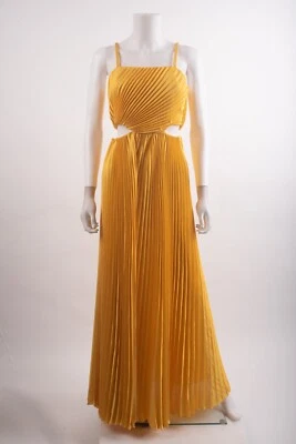 Alice & Olivia цельный комбинезон широкие ноги плиссированные размер 2 желтый золотой стержень новый с Ярлыками - Изображение 1 из 4