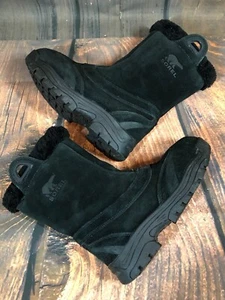 Sorel Waterfall Black Suede Thinsulate Winter Boots Womens 7 (i5g - Picture 1 of 11