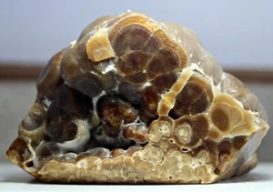 389.0 Gm Rare Natural Chocolate Agatized Calcite Geode Top Display Specimen - Picture 1 of 10