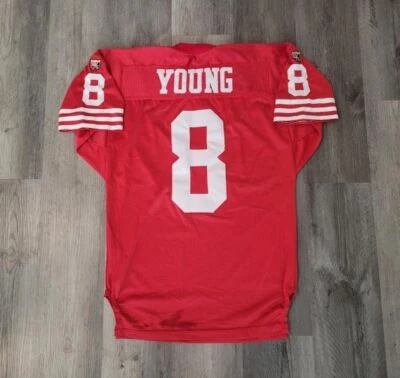 Camiseta San Francisco 49ers autêntica ProLine vintage Wilson Steve Young tamanho 46 - Imagem 1 de 4