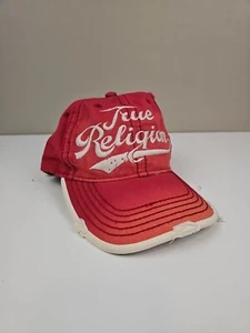 True Religion Hat Mens Adjustable Strap Back Script Distressed VTG Vintage Y2K - Picture 1 of 8