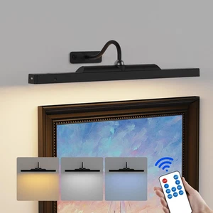 Dimmable Cordless Picture Light – 16" Rechargeable Wall Sconce for Artwork - Picture 1 of 12