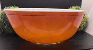 Vintage Pyrex Flamenglo 4 Quart verschachtelte Rührschüssel starke Farbe seltene Größe - Bild 1 von 7