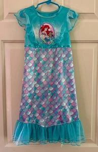 Disney Princess Ariel Little Mermaid Girls Costume Nightgown W/ Ruffles XS 4/5 - Picture 1 of 4