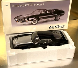AUTOart 1971 Ford Mustang Mach 1 Millenium Edition New in Box 1:18 Black #72823 - Picture 1 of 10