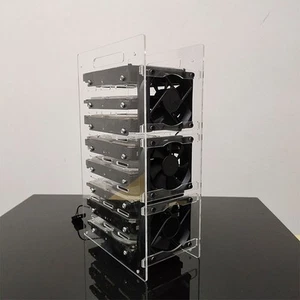 HDD Acrylic Disk Test Bench Case Shelf Bracket Enclosure Set Tool With Screws - Photo 1/11