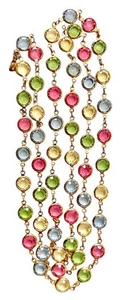 Swarovski Lünette Set Kristall Halskette Mehrfarbig Goldfarben 36" Lang Signiert - Bild 1 von 11