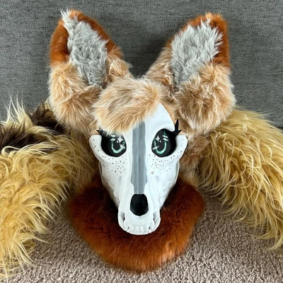 CABEZA/MASCARILLA + COLA CRÁNEO PERRO FURSUIT ~ ÚNICO PINTADO A MANO ¡ALTA CALIDAD! Foto 1 de 4