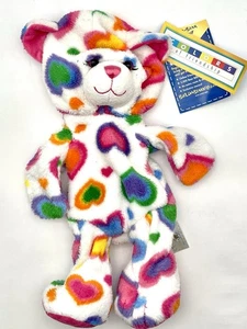 Retired Build a Bear “Colors of Friendship” Bear Rainbow Hearts UnStuffed NWT - Picture 1 of 12