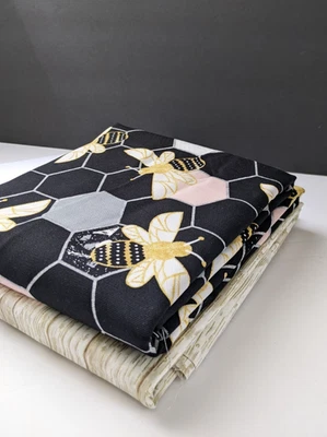 JoAnn Cotton Fabric 2Yds Bumble Bees Honeycomb & 2Yds Timeless Treasures Fabric - Image 1 of 4