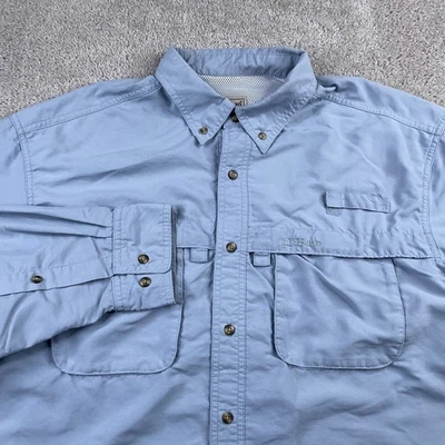 Camisa LL Bean Para Hombres Grande Azul Rendimiento Pesca Senderismo Ventilada Ligera Foto 1 de 4
