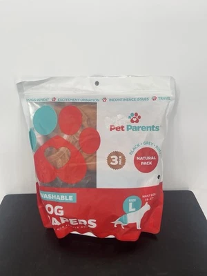 Pañales lavables para perros Princess para padres mascotas paquete de 3 Lg 19 - 27" cintura paquete natural Foto 1 de 4
