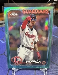 Brayan Rocchio 2024 Topps Chrome Aqua Refractor /199 Cleveland Guardians #113 - Picture 1 of 2