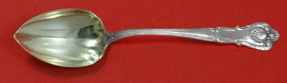 Nueva cuchara de pomelo de plata esterlina Queens by Durgin estriada hecha a medida 5 3/4" Foto 1 de 1
