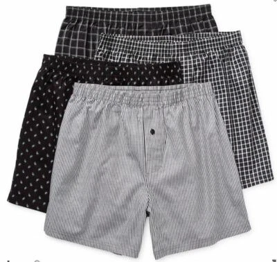 Paquete de 4 boxers Stafford tejidos 100 % algodón negros a cuadros surtidos para hombre Foto 1 de 3