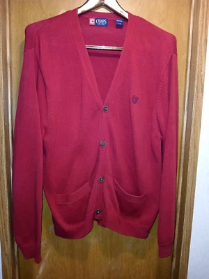 Cárdigan Chaps Suéter Hombro Caído Adulto L/G Rojo Botones Manga Larga Para Hombre Foto 1 de 4