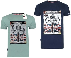 Lambretta T-Shirt Tee Top We Are The MODs Soft Cotton Mens SS3258 Navy & Sage - Picture 1 of 3