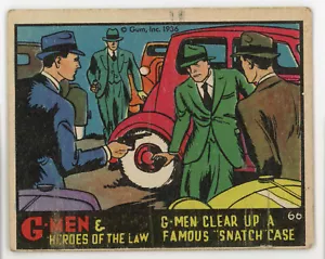 G Men and Heroes of the Law Strip Card 1936 Gum Inc No 66 Nice Condition - Bild 1 von 2