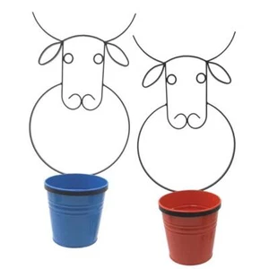 0356E B-TA S-2 Enameled Galvanized Steel Wall Planter with Iron Hanger - Set ... - Picture 1 of 1