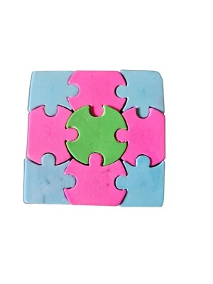 Cubo borrador rompecabezas 3 1/4 × 3 1/4 × 3/4 rosa, azul, verde Foto 1 de 4