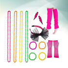  6 Pcs Handschuhe Anziehen Armband Für Frauen Neon-Schmuckset Halskette