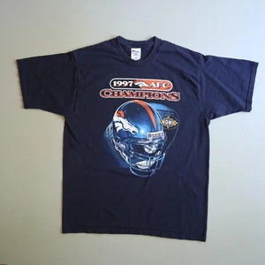 Vintage Pro Player Denver Broncos 1997 AFC Champions T Shirt Mens XL Football - Picture 1 of 4
