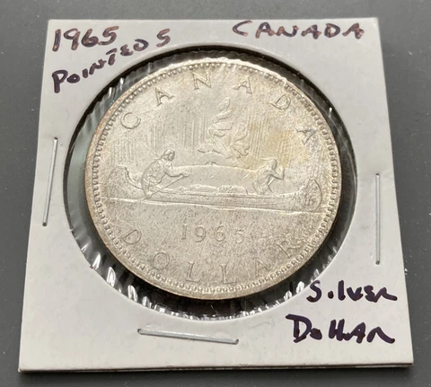 1965 Canada 80% Silver Canadian Dollar Toning Cover