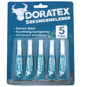 Doratex Sekundenkleber in 2g Tuben Extrem Stark korrigierbar Porzellan Stein - Picture 1 of 10