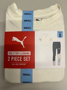 Puma Girl's 2 Piece Short Sleeve Top and Legging All Day Comfort Set - Picture 1 of 4