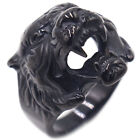 Gothic Black Tiger Head Ring Stainless Steel Men Boy's Powerful Tiger King Ring