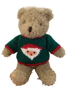 Cute and Clean VTG Geoffrey Plush Bear 1992 w/ Santa Claus Sweater 15” - Picture 1 of 5