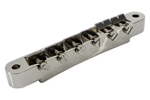 USA ABR-1 Tune-o-Matic Bridge w/ notched titanium saddles - Nickel - BRIDGE ONLY - Picture 1 of 3
