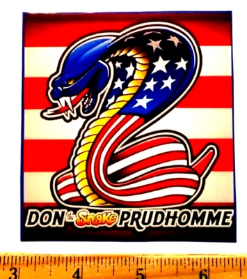 Calcomanía Adhesiva Vibrant Don "LA SERPIENTE" Prudhomme Rojo Blanco Azul LOGOTIPO SERPIENTE NHRA Foto 1 de 2