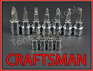 CRAFTSMAN 11pc 1/4 3/8 Phillips / Flat Blade Schraubendreher Steckschlüssel Bit Set  - Bild 1 von 3