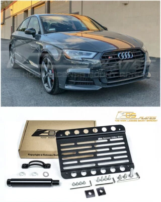 Placa EOS para 15-20 Audi A3 S3 | Gancho de remolque delantero Soporte de reubicación de matrícula Foto 1 de 4