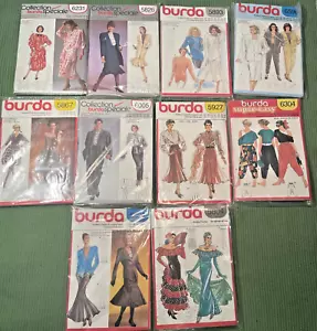 (10) 1980's Burda Sewing Pattern Shoulder Pads Suits Dynasty Women SZ 8-20-40 - Picture 1 of 12