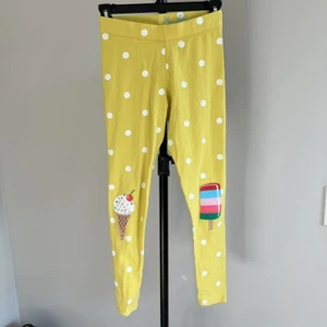 Mini BODEN Yellow Polka Dots Ice Cream Leggings Size 11-12 - Picture 1 of 5