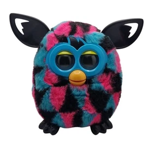 Hasbro 2012 Furby Boom Geometric Fur Black Blue Pink Interactive Toy - Working - Picture 1 of 14
