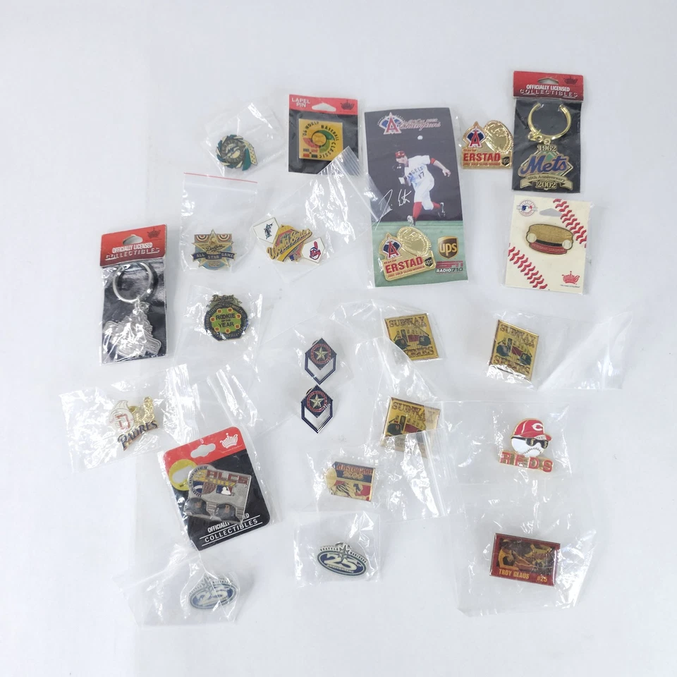 Vintage New York Mets Padres Dodgers Reds Hat Pin Lot World Series All Star MLB - Image 1 of 4