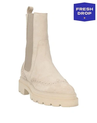 PVP €820 SANTONI Botas Chelsea de Cuero US8 UK5 EU38 Beige Pull On Hechas en Italia Foto 1 de 4