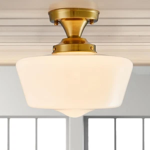 Schoolhouse Light Fixture Modern Gold Ceiling Light,Semi Flush Mount Ceiling Lig - Picture 1 of 9