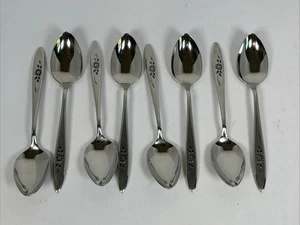 Oneida Community“Rose Shadow” Set Of 8 Tea Spoons Stainless 6" Pre-Owned Good - Picture 1 of 8