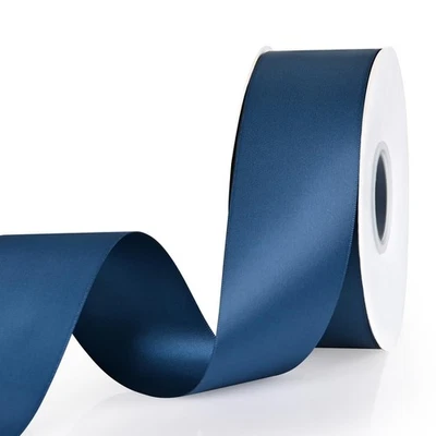 Showin Navy Blue Ribbon, Double Face 2 Inch x Continuous 50 Yards Navy Ribbon - Image 1 of 4