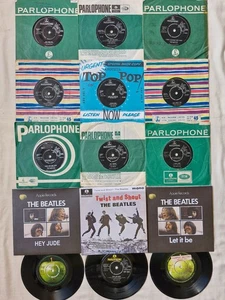 THE BEATLES 7" SINGLE X 12 TWIST & SHOUT EP LETIT BE HEY JUDE HELP SHE LOVE ETC - Picture 1 of 10