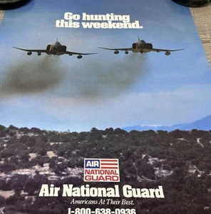 Rare Original 1989 Air National Guard Recruitment Poster Go Hunting This Weekend - Picture 1 of 3