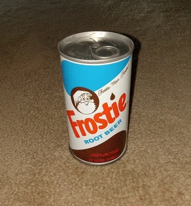 Vintage Frostie Root Beer Soda Straight Steel Pull Tab Can Unopened Empty Nice - Picture 1 of 5