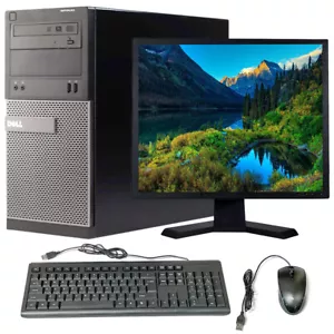 Dell i5 Desktop SSD 256GB 8GB RAM 19" LCD Intel Computer Windows 10 Pro PC Wi-Fi - Picture 1 of 6